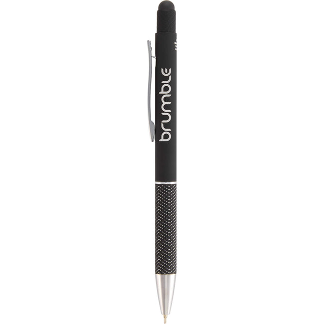 Nadine Soft Touch Gel Pen with Stylus, Recycled Aluminum Full Color