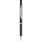 Nadine Soft Touch Gel Pen with Stylus, Recycled Aluminum Full Color - Navy - Clip