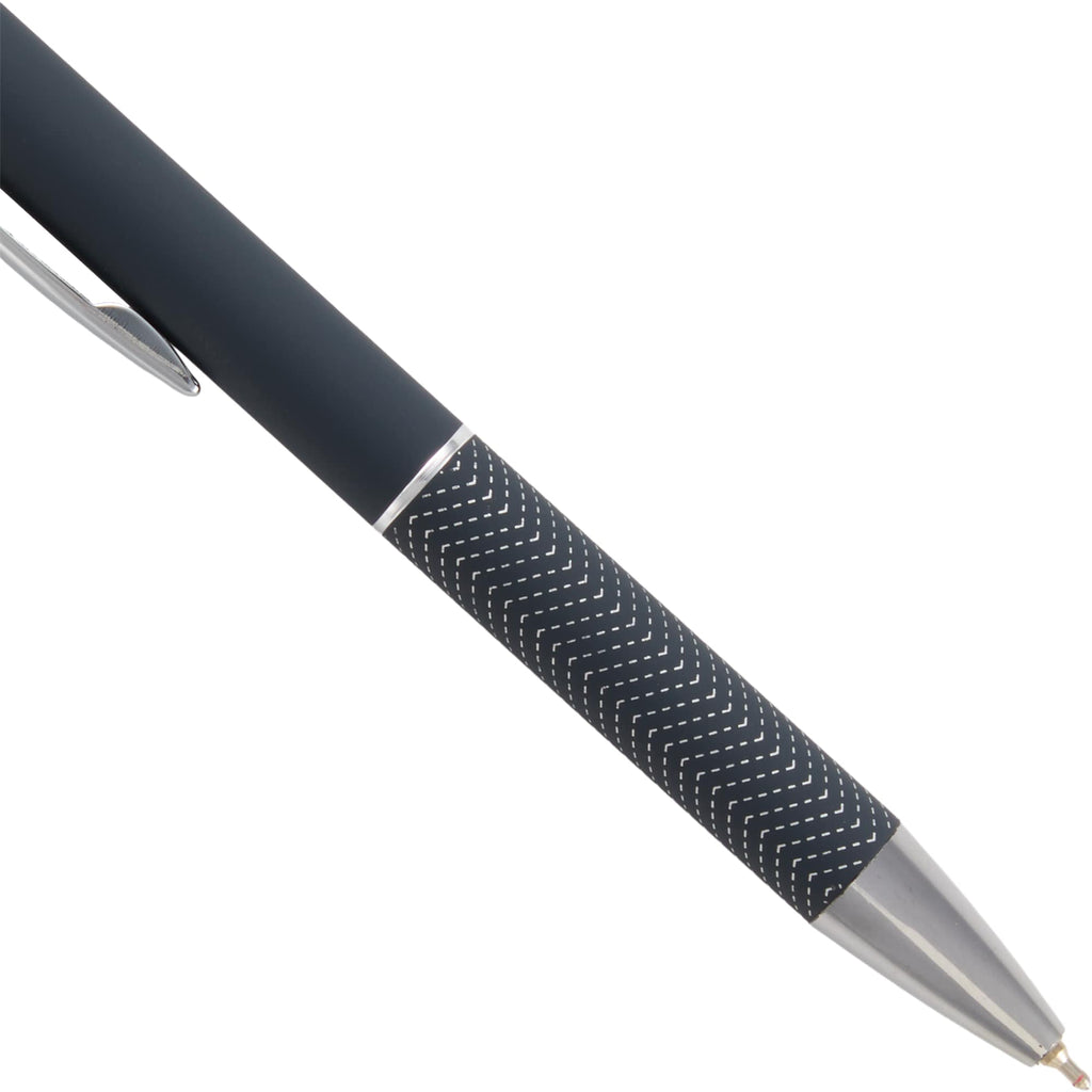 Nadine Soft Touch Gel Pen with Stylus, Recycled Aluminum Full Color - Navy - Detail 2