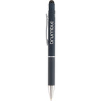 Nadine Soft Touch Gel Pen with Stylus, Recycled Aluminum Full Color - Navy - Front