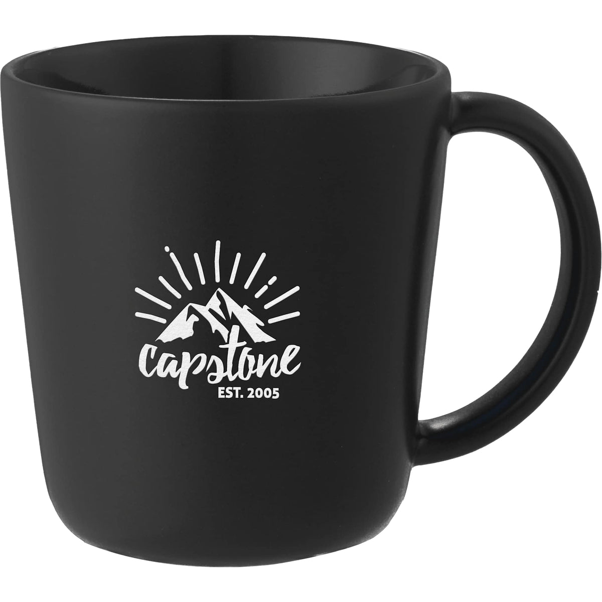Nantucket Matte Ceramic Mug, 12 oz - Black - Front