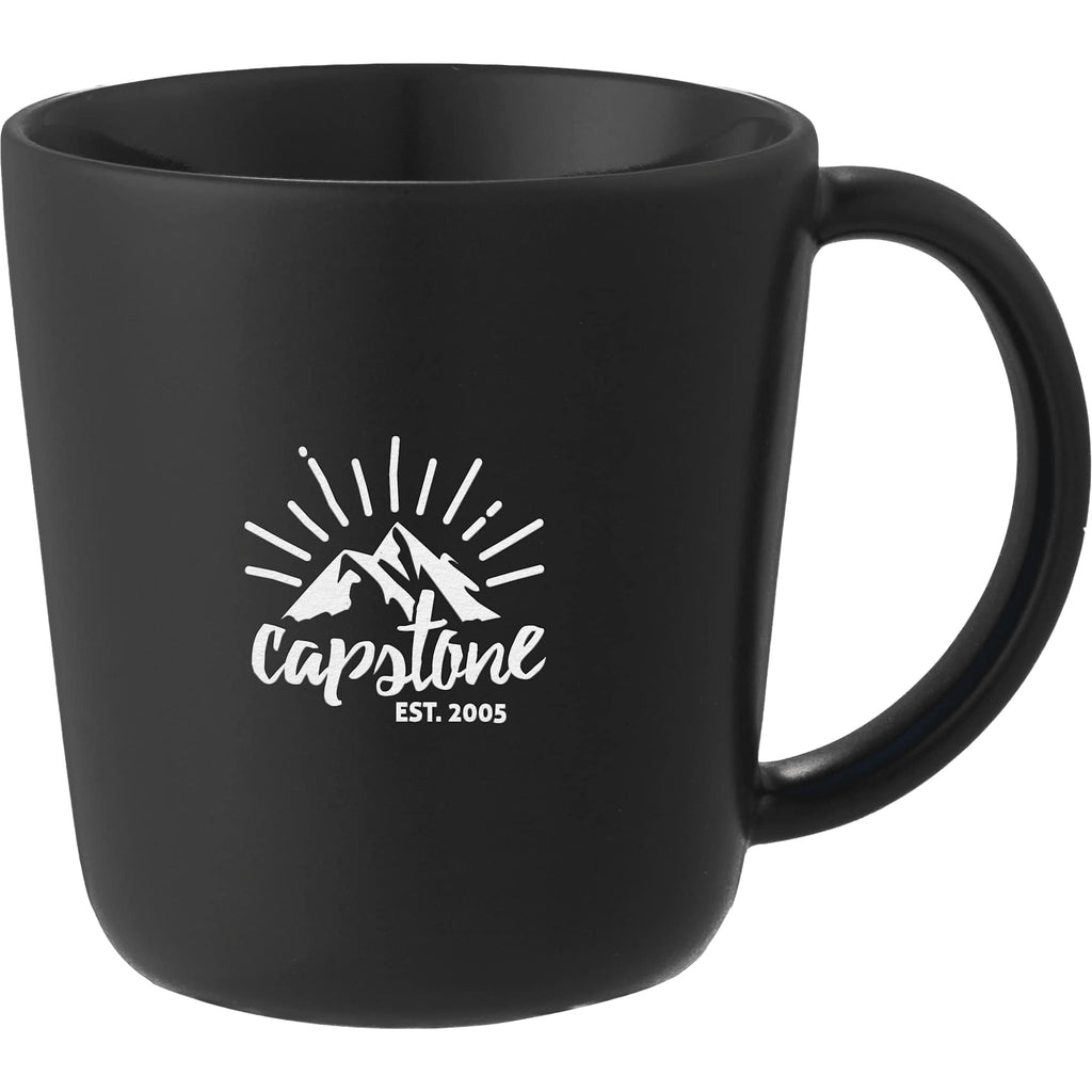 Nantucket Matte Ceramic Mug, 12 oz Laser Engraving - Black - Front