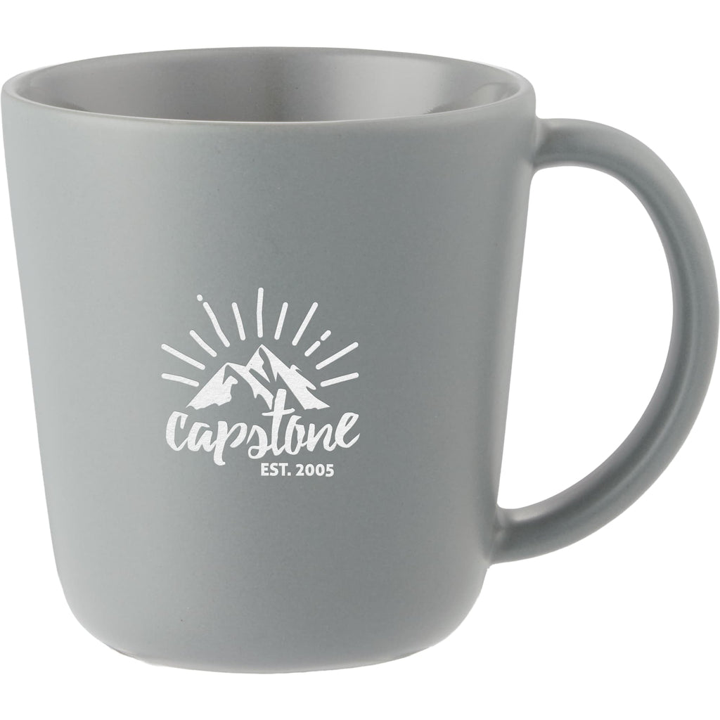 Nantucket Matte Ceramic Mug, 12 oz Laser Engraving - Gray - Front