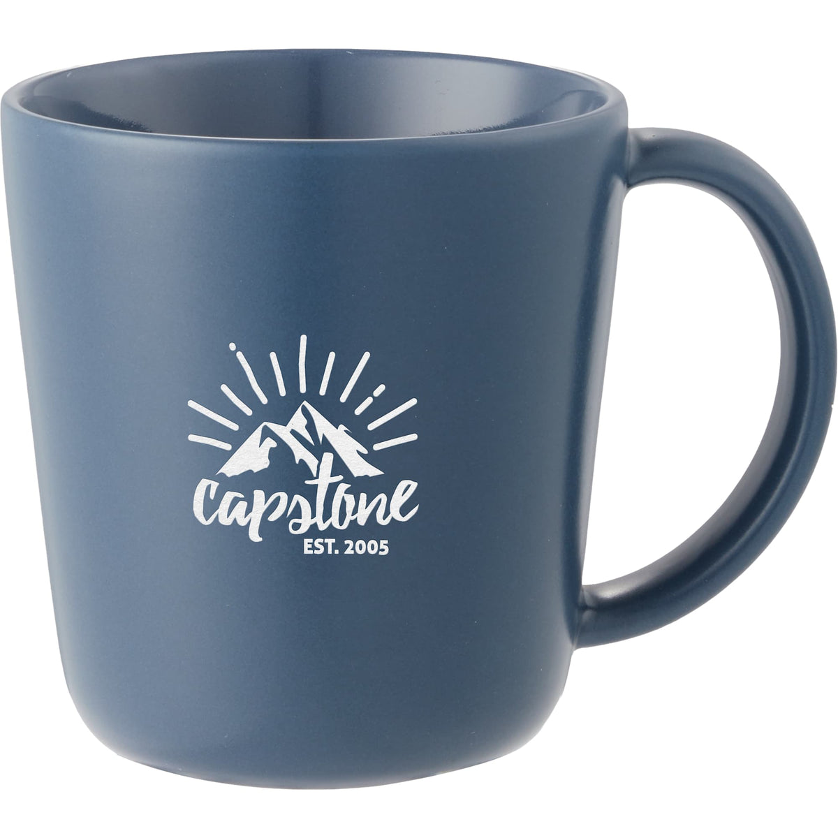 Nantucket Matte Ceramic Mug, 12 oz Laser Engraving - Nightfall Blue - Front