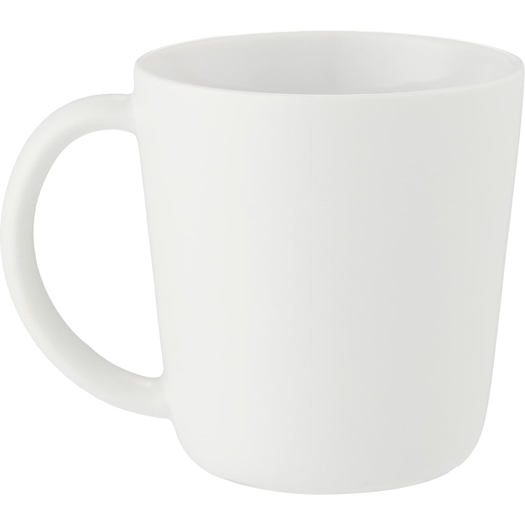 Nantucket Matte Ceramic Mug, 12 oz - White - Back