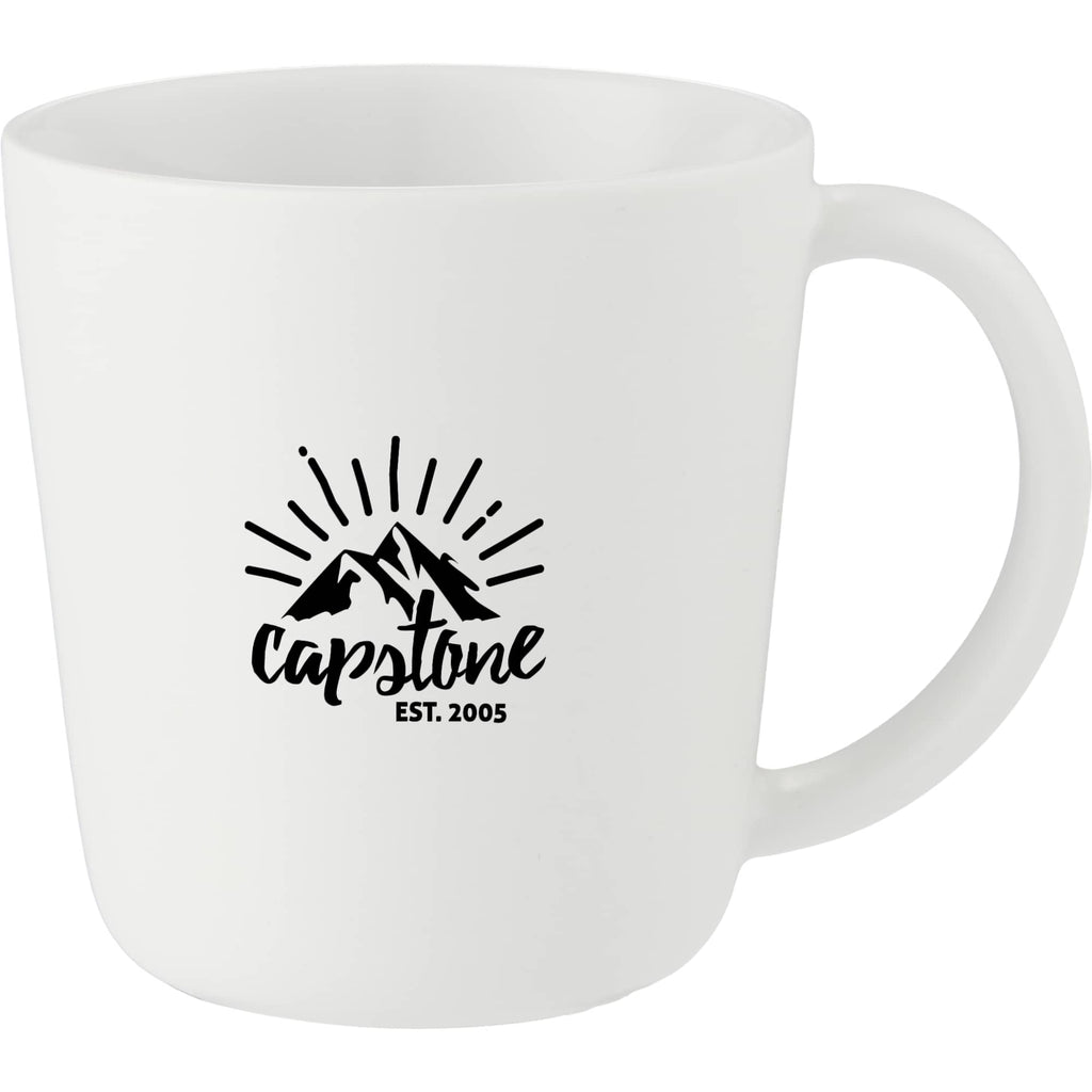 Nantucket Matte Ceramic Mug, 12 oz - White - Front