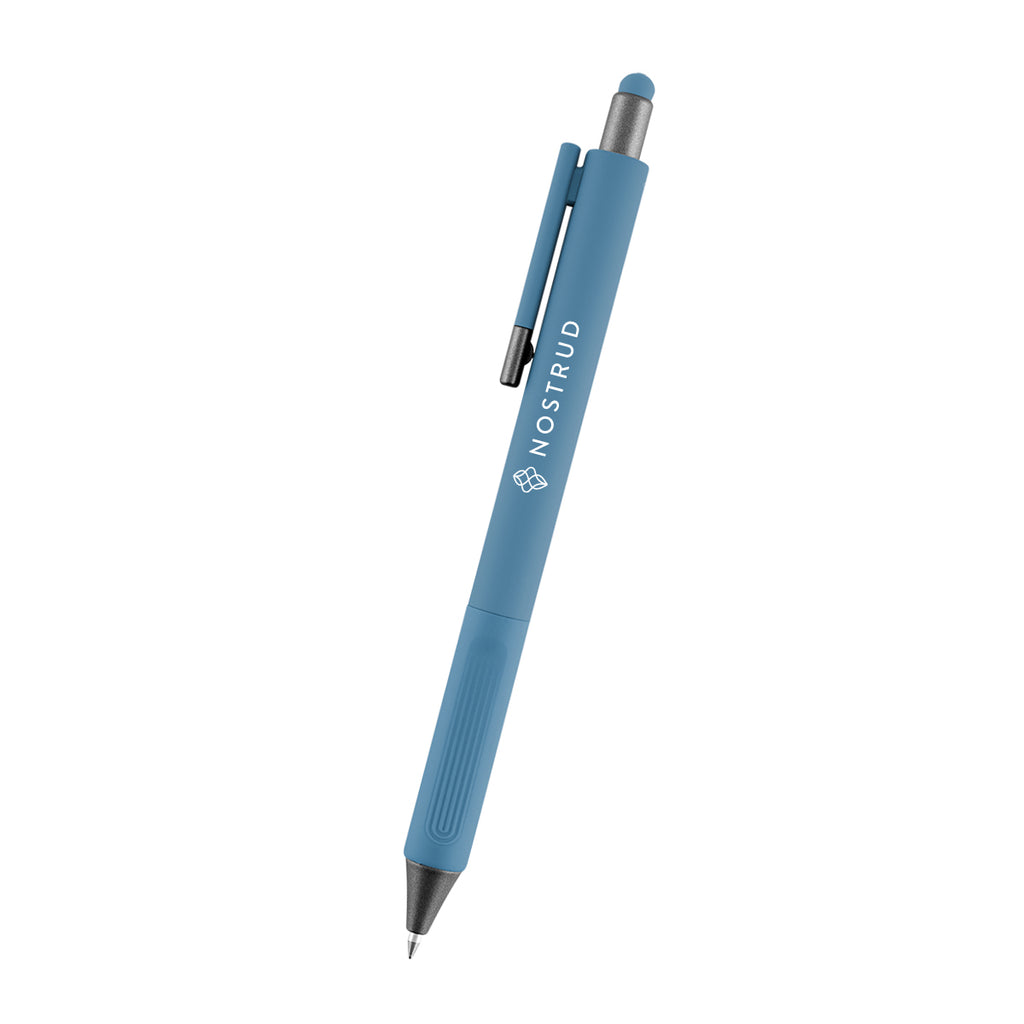 Naomi Gel Stylus Pen in Recycled ABS - Ocean Blue - Silk Screen
