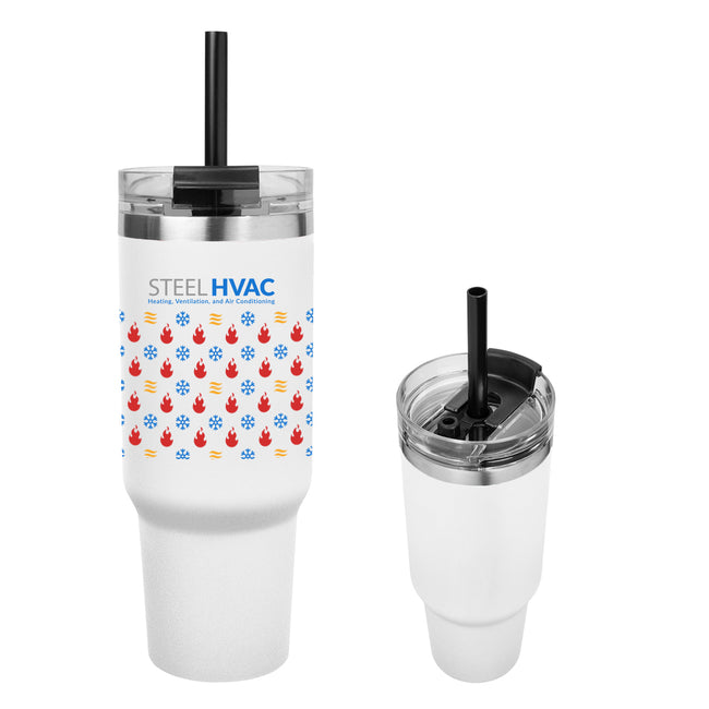 Naomi Intrepid Recycled Stainless Steel Tumbler in Full Color, 40 oz