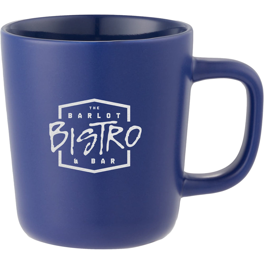 Napa Matte Ceramic Mug, 10 oz Laser Engraving - Navy - Front