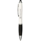 Nash Antimicrobial Ballpoint Pen with Stylus - White/Black - Side