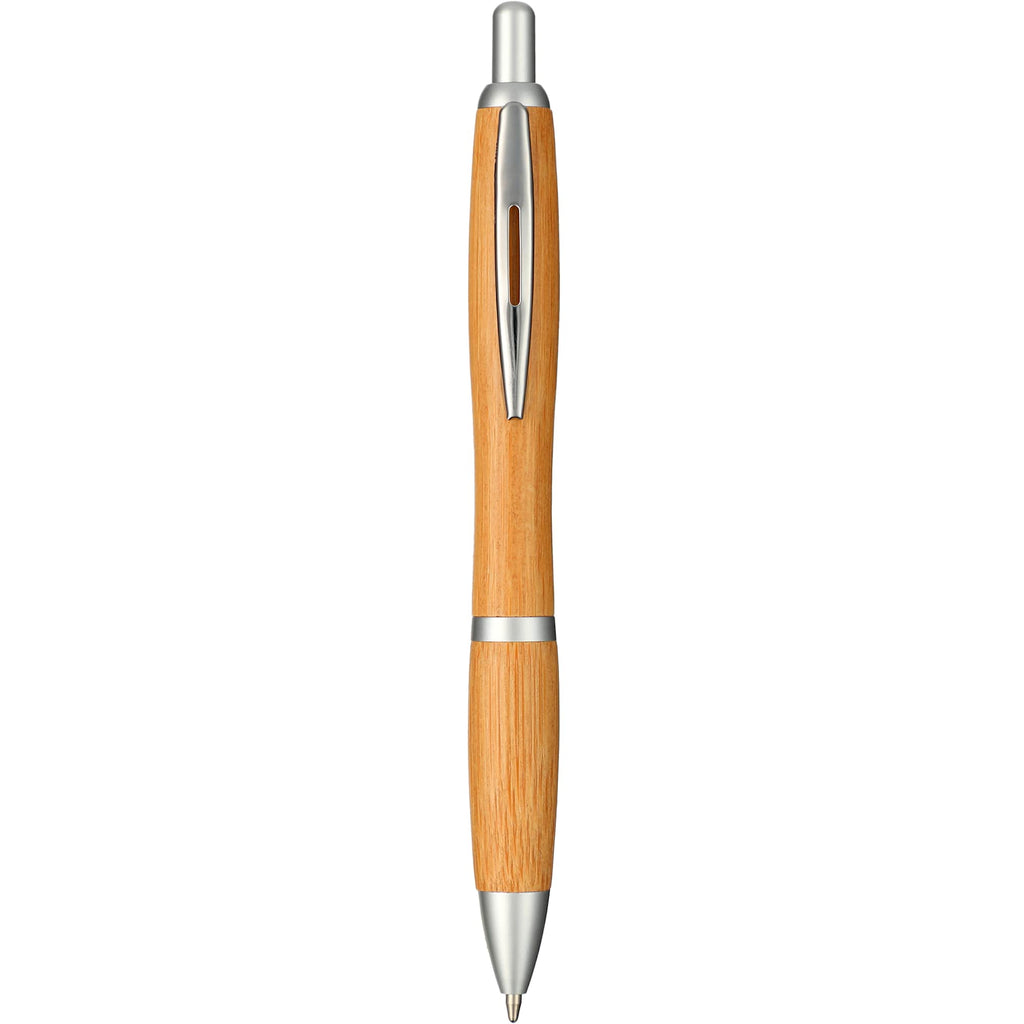 Nash Bamboo Ballpoint Pen with Chrome Accents Full Color - Natural - Front 2