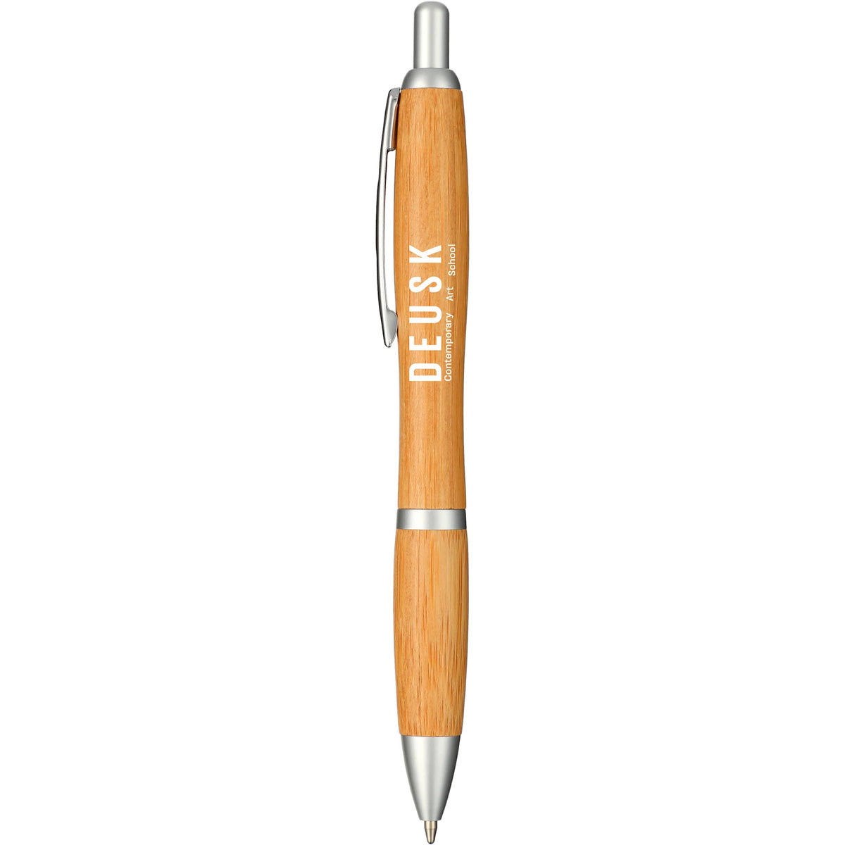 Nash Bamboo Ballpoint Pen with Chrome Accents Full Color - Natural - Front