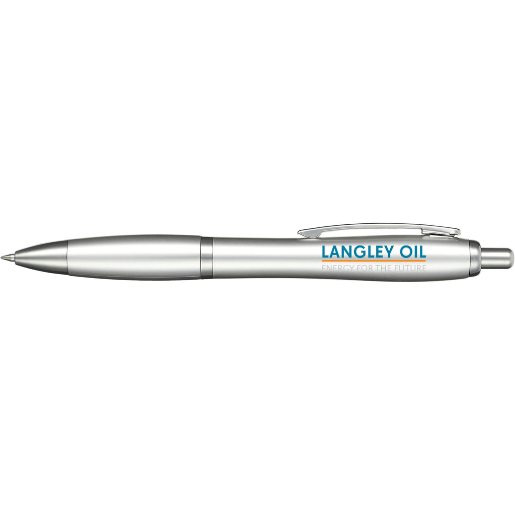 Nash Click Gel Pen with Color Grip - Silver - Front