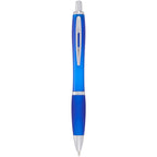 Nash Retractable Ballpoint Pen with Soft Grip - Blue - Front 2