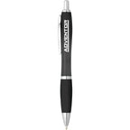 Nash Retractable Ballpoint Pen with Soft Grip Full Color - Black - Front