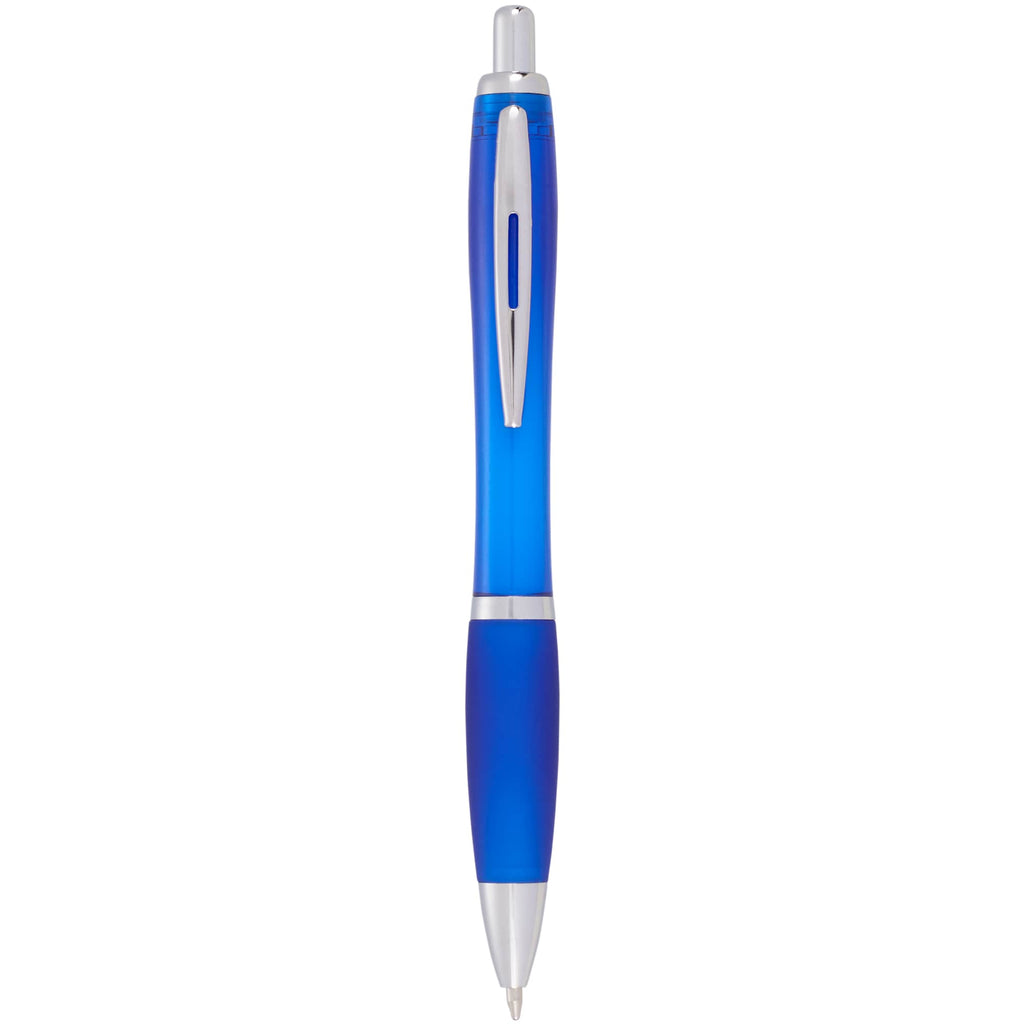Nash Retractable Ballpoint Pen with Soft Grip Full Color - Blue - Front 2