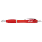 Nash Retractable Ballpoint Pen with Soft Grip Full Color - RED - Front