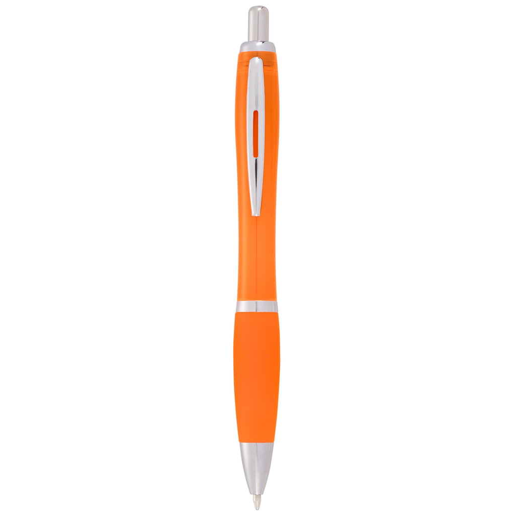 Nash Retractable Ballpoint Pen with Soft Grip - Orange - Front 2