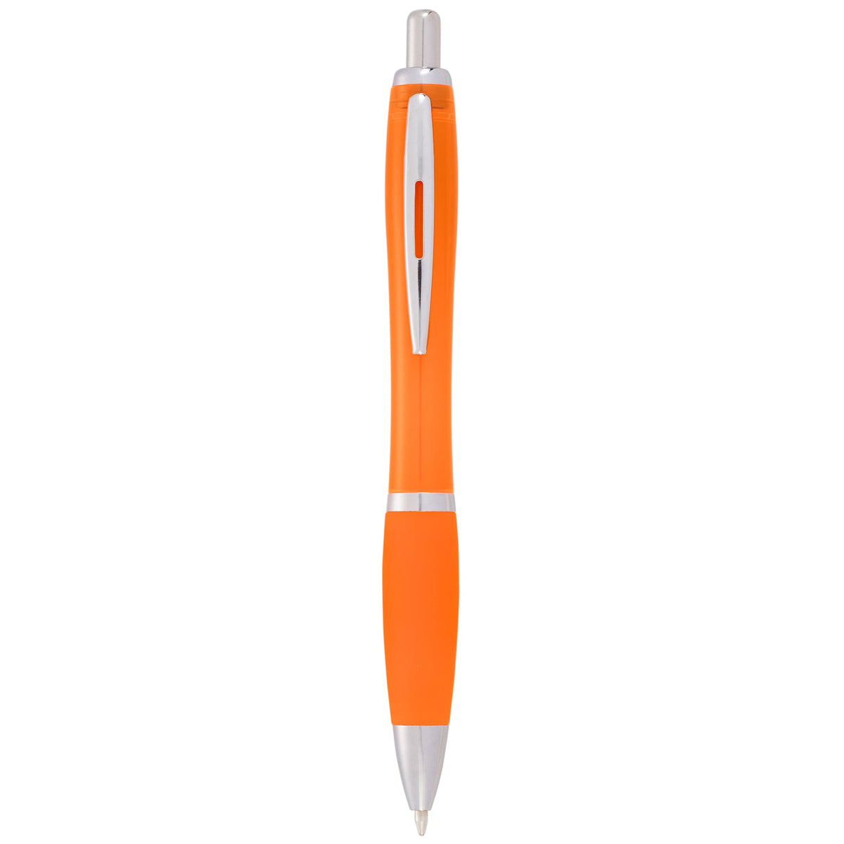 Nash Retractable Ballpoint Pen with Soft Grip - Orange - Front 2
