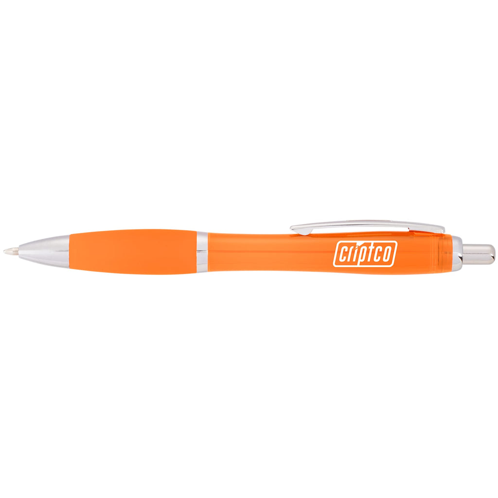 Nash Retractable Ballpoint Pen with Soft Grip - Orange - Front