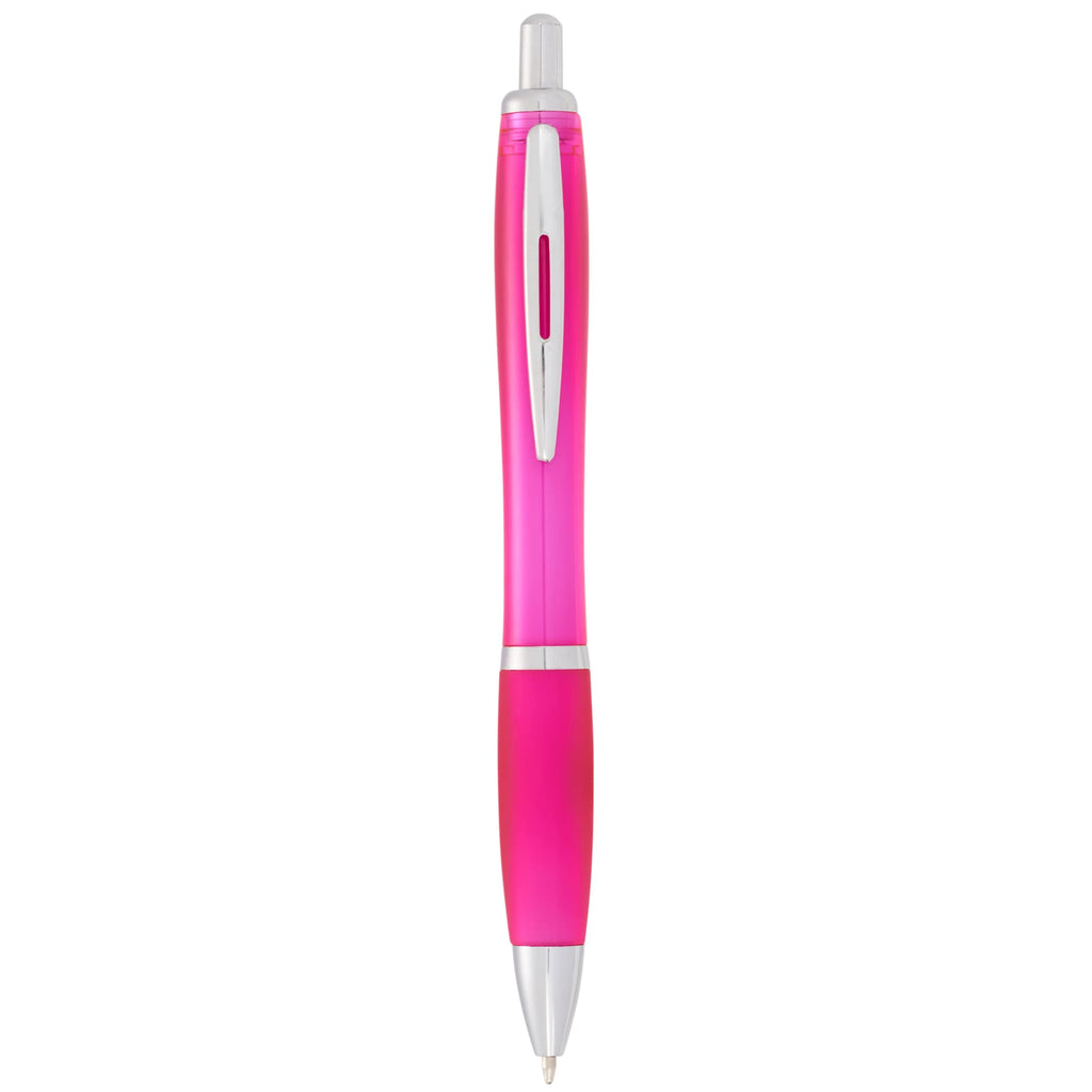 Nash Retractable Ballpoint Pen with Soft Grip - Pink - Front 2