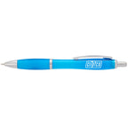 Nash Retractable Ballpoint Pen with Soft Grip - Translucent Teal - Front