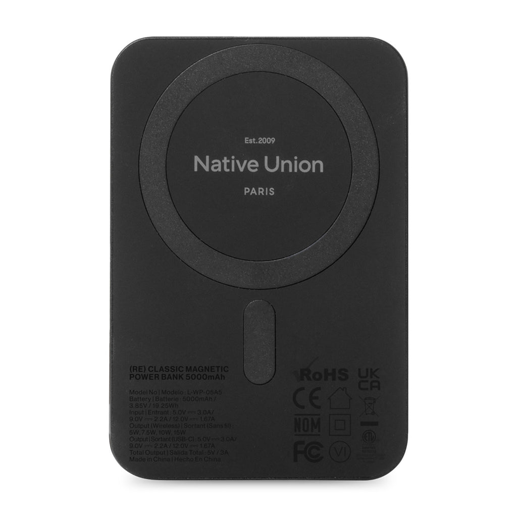 Native Union ReClassic Magnetic Power Bank, 10,000 mAh Full Color - Black - View 3
