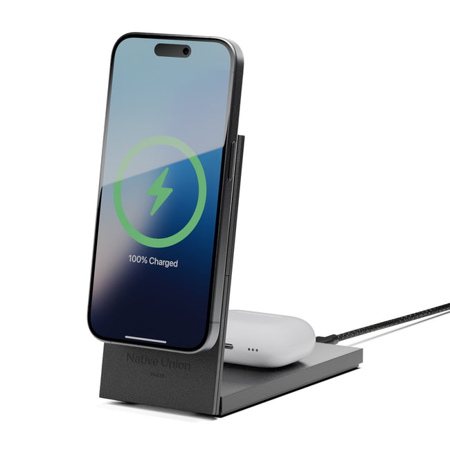Native Union Rise 2 in 1 Qi2 Wireless Charging Stand Laser Engraving
