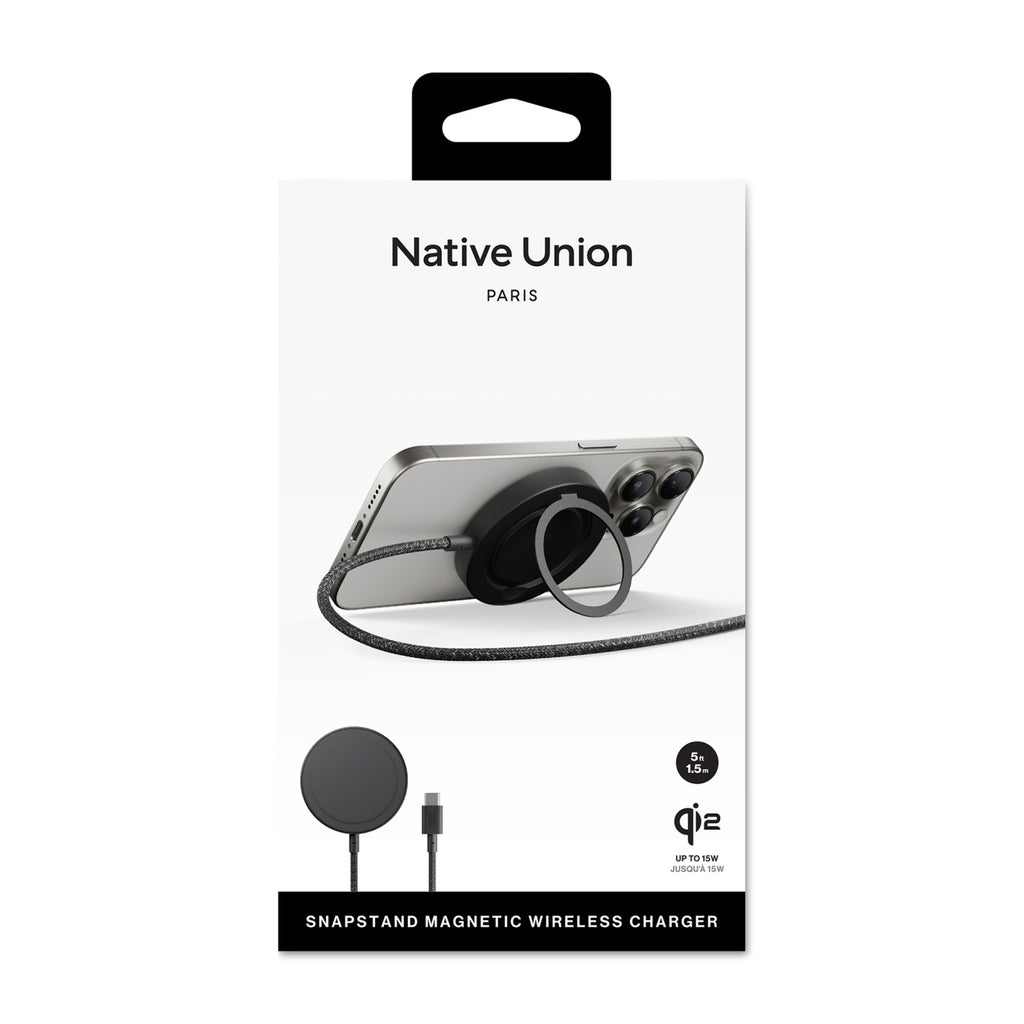 Native Union Snapstand Qi2 Magnetic Wireless Charger - Black - View 4