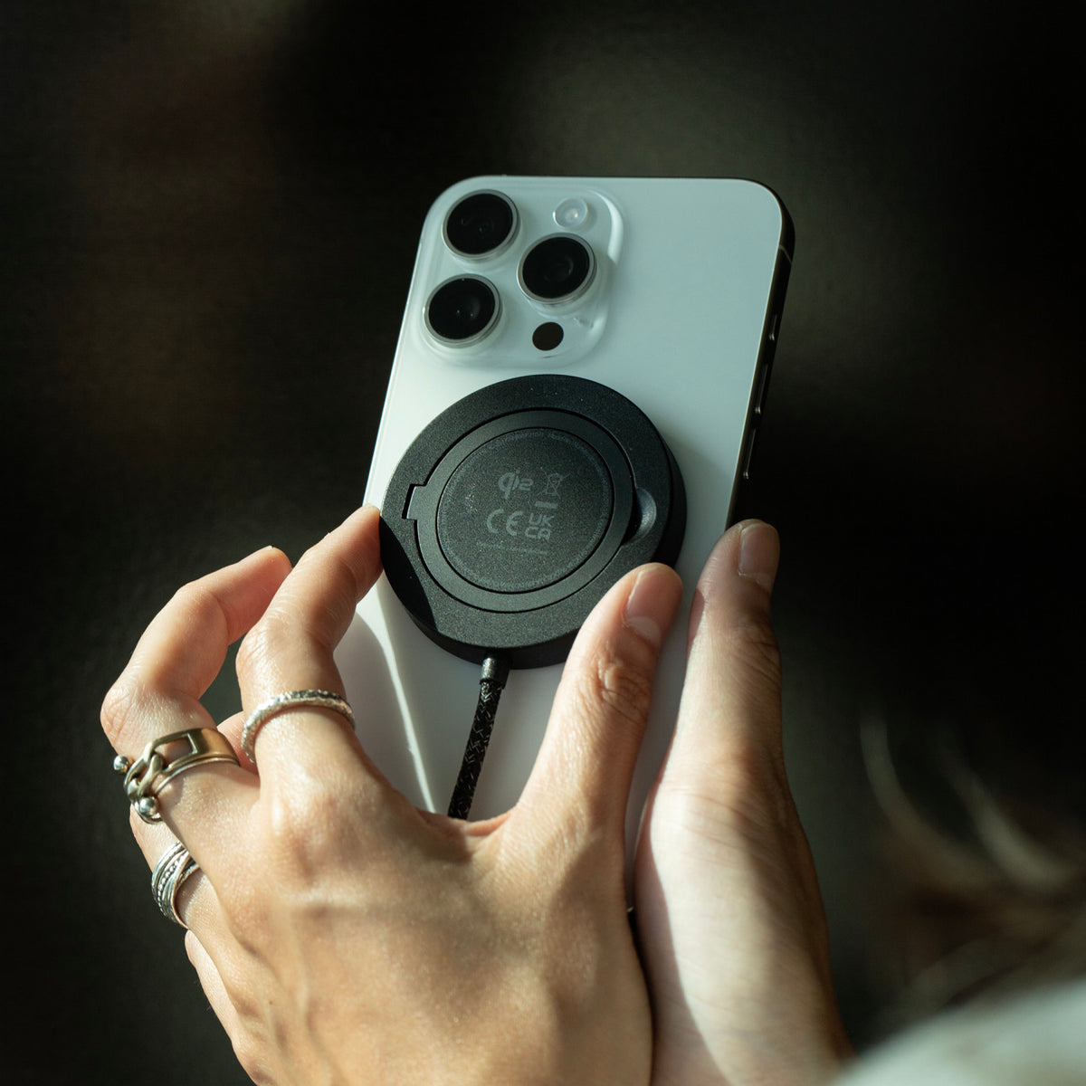 Native Union Snapstand Qi2 Magnetic Wireless Charger - Black - View 6