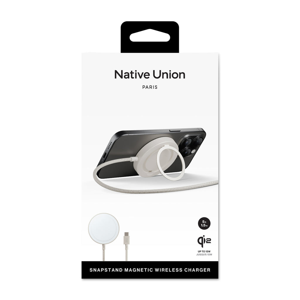 Native Union Snapstand Qi2 Magnetic Wireless Charger - Sandstone - View 4
