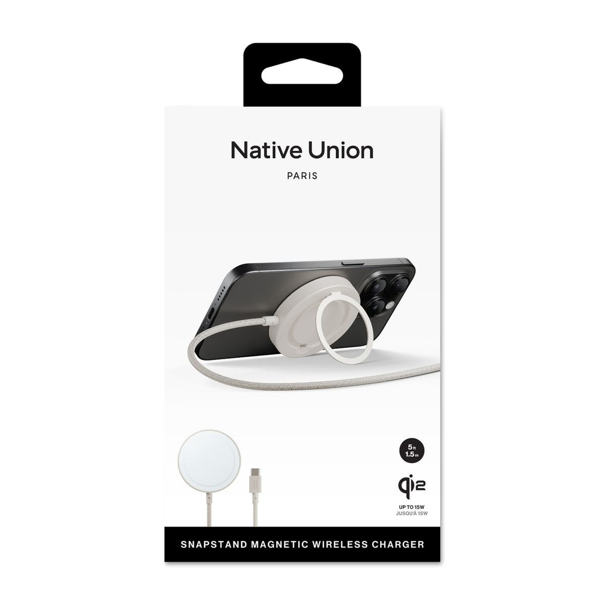 Native Union Snapstand Qi2 Magnetic Wireless Charger - Sandstone - View 4