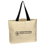 Natural Cotton Canvas Tote Bag, 10 oz - Black - Silk Screen