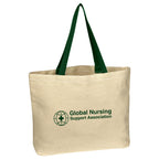 Natural Cotton Canvas Tote Bag, 10 oz - Green - Silk Screen