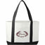 Nautical Canvas Tote with Contrast Trim, Large Full Color - White/Black - Front