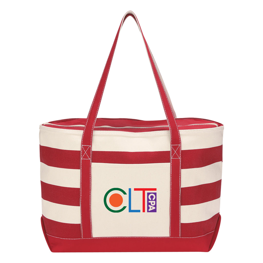 Nautical Cotton Canvas Tote Bag, 18 oz Embroidery - Colorbrite