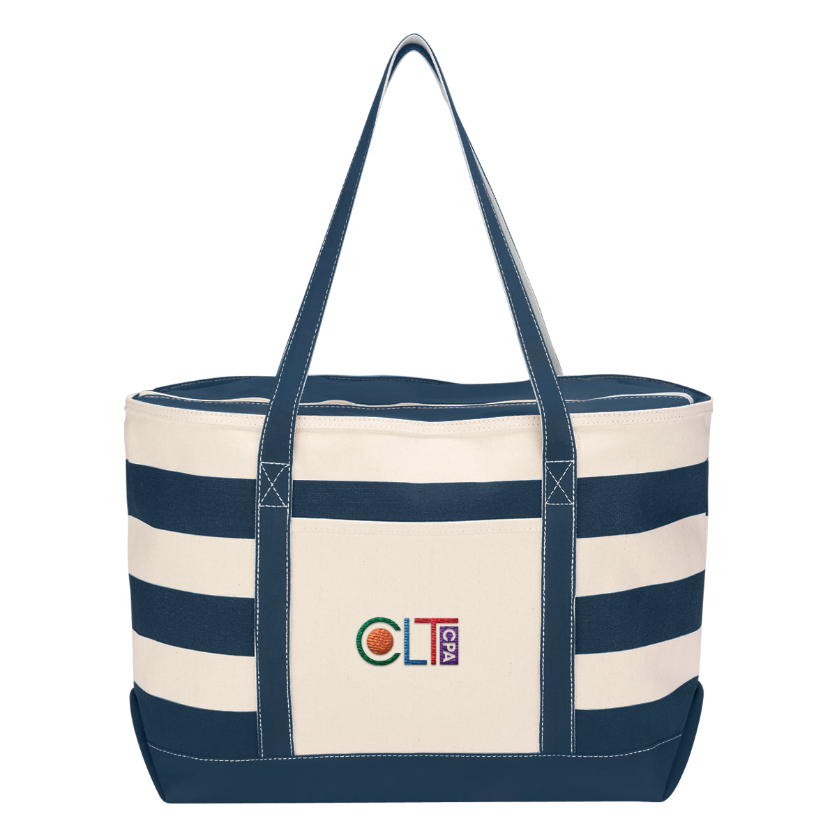 Nautical Cotton Canvas Tote Bag, 18 oz Embroidery - Embroidery
