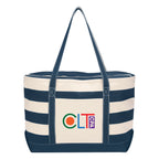 Nautical Cotton Canvas Tote Bag, 18 oz Embroidery - Navy - Colorbrite