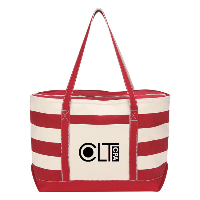 Nautical Cotton Canvas Tote Bag, 18 oz Embroidery
