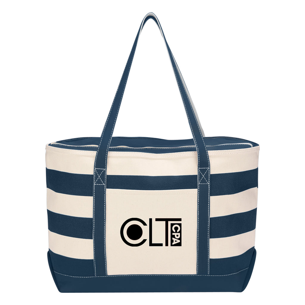 Nautical Cotton Canvas Tote Bag, 18 oz - Silk Screen