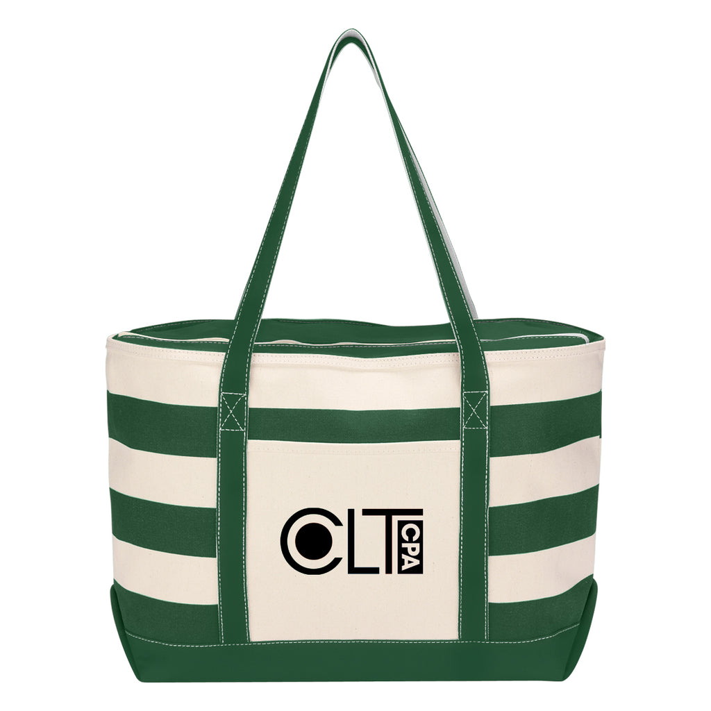Nautical Cotton Canvas Tote Bag, 18 oz - Silk Screen