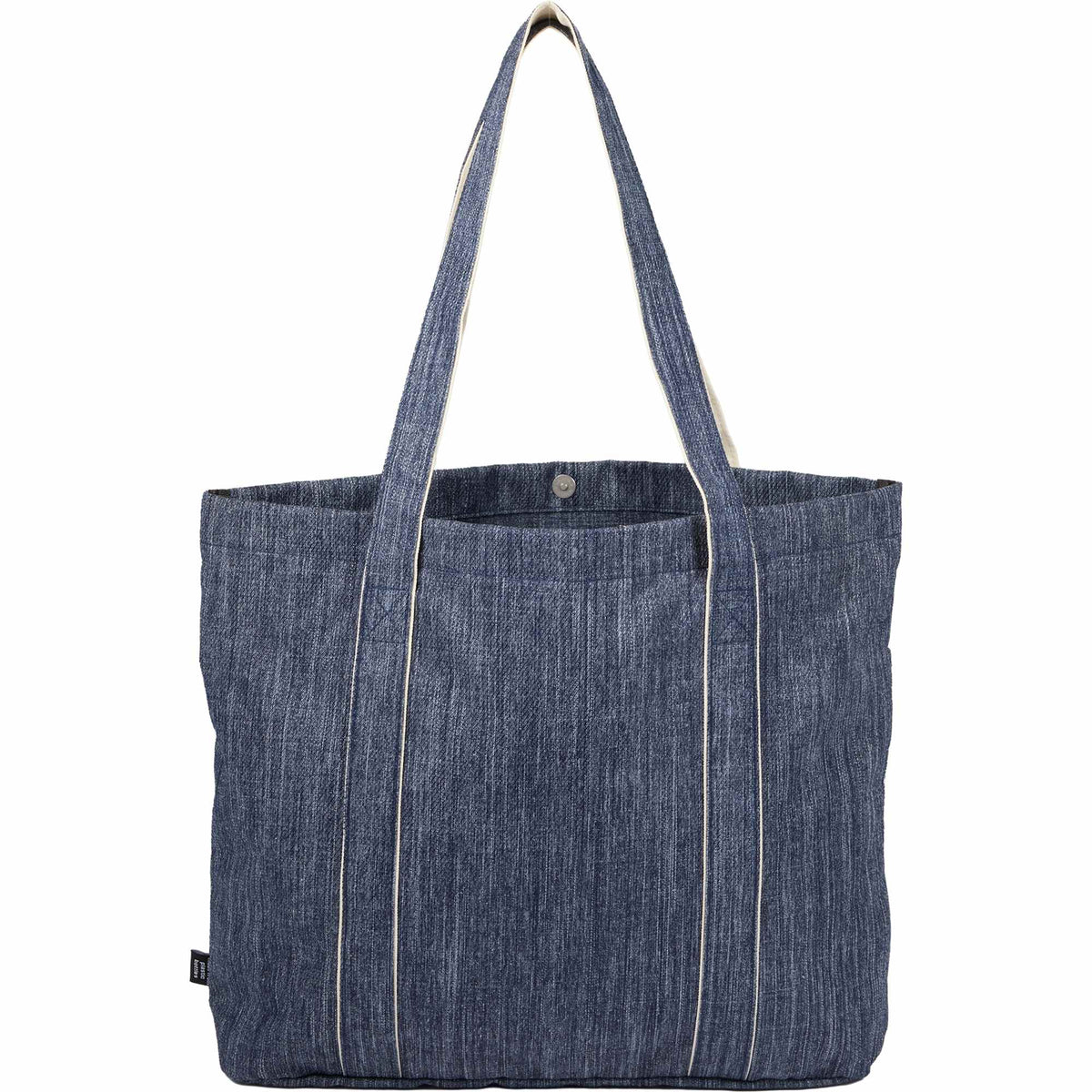 Navy Heather Carry-All Tote in Recycled Fabric Full Color - Heather Navy - Back