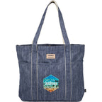 Navy Heather Carry-All Tote in Recycled Fabric Full Color - Heather Navy - Front
