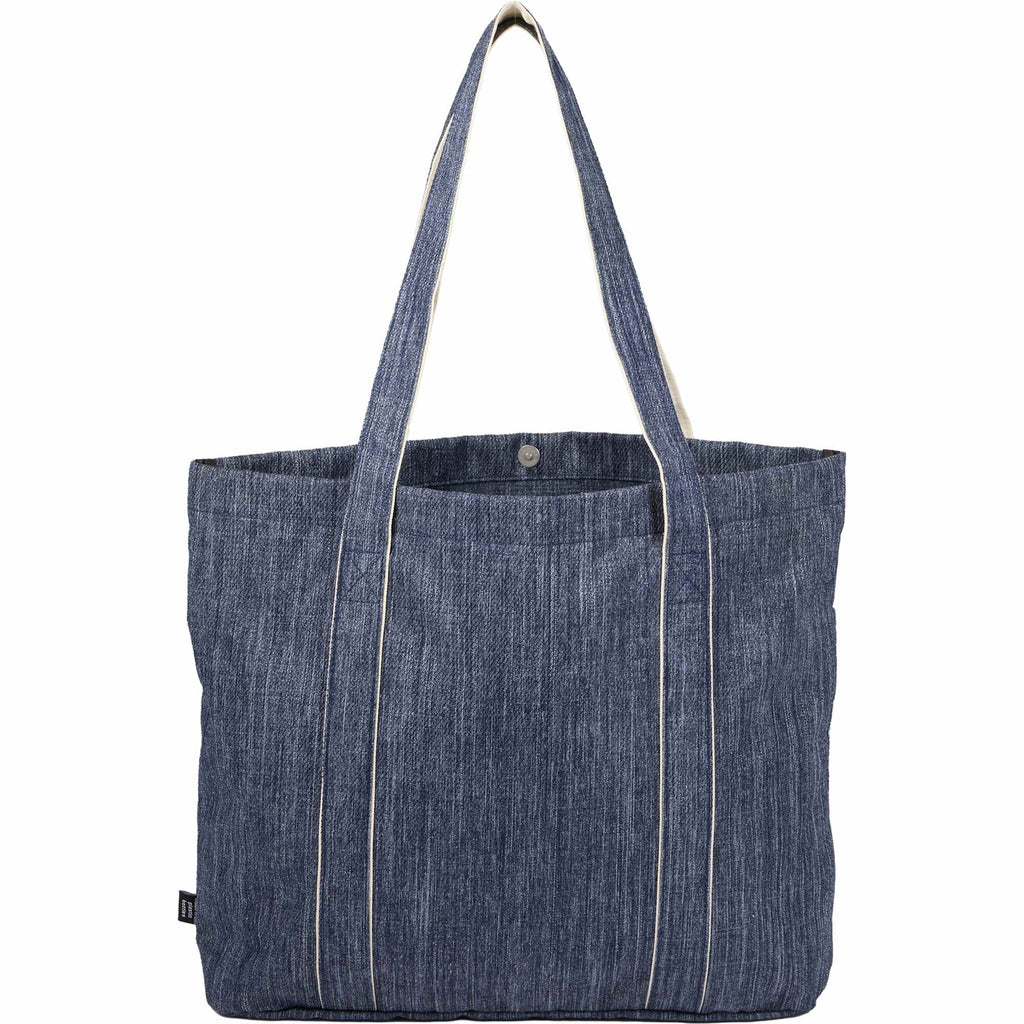 Navy Heather Carry-All Tote in Recycled Fabric - Heather Navy - Back