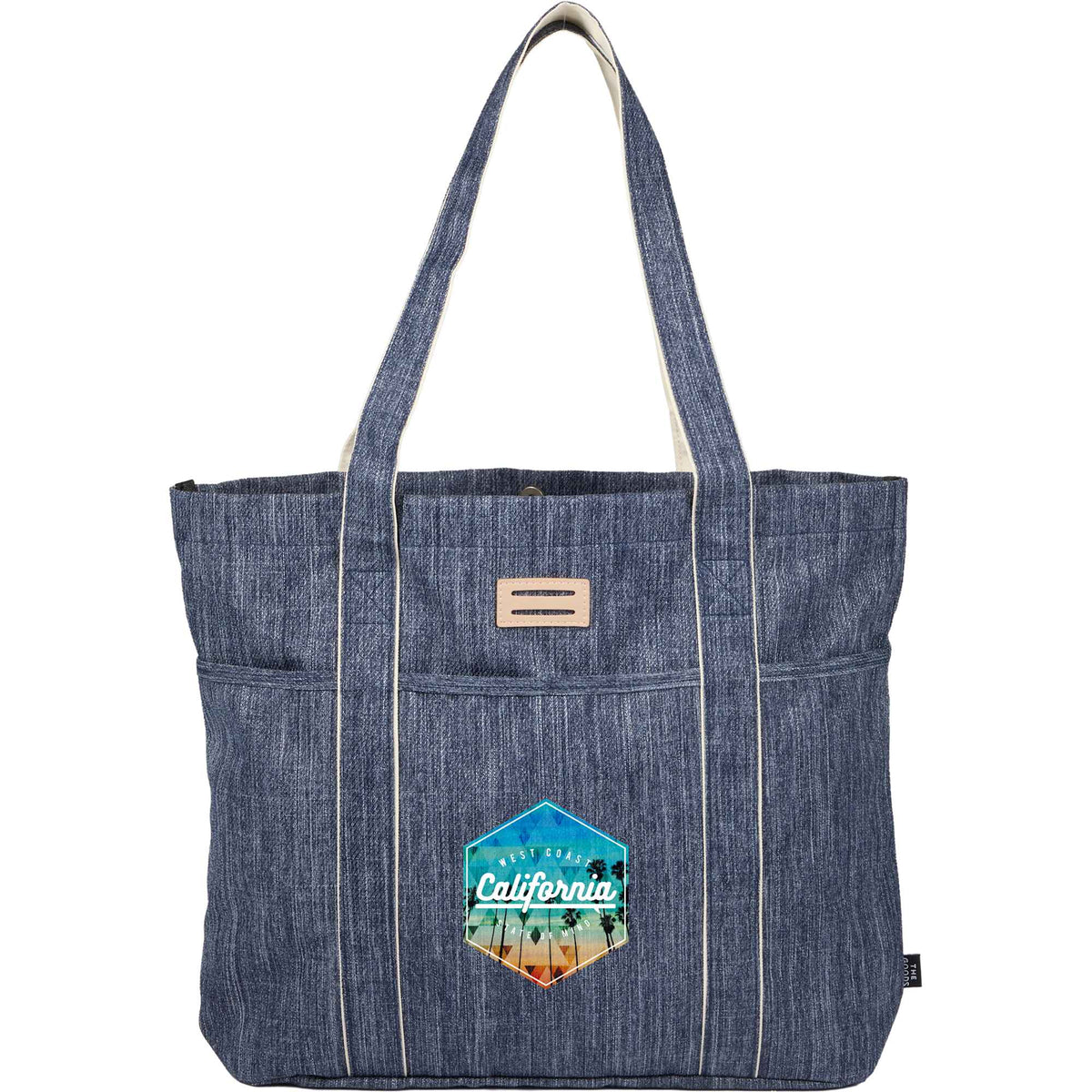 Navy Heather Carry-All Tote in Recycled Fabric - Heather Navy - Front