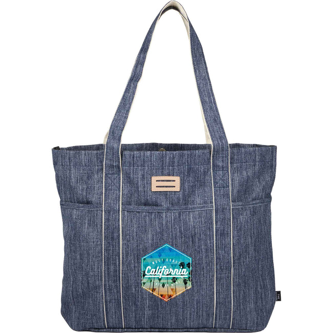 Navy Heather Carry-All Tote in Recycled Fabric