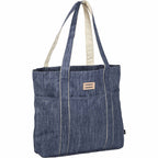 Navy Heather Carry-All Tote in Recycled Fabric - Heather Navy - Right Angle