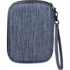 Navy Heather Travel Wallet in Recycled Polyester - Heather Navy - Back