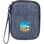 Navy Heather Travel Wallet in Recycled Polyester - Heather Navy - Front