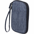 Navy Heather Travel Wallet in Recycled Polyester - Heather Navy - Left Angle